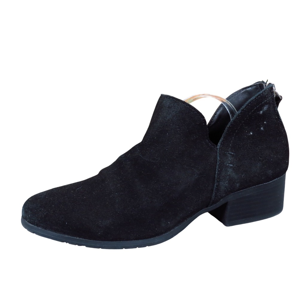 Kenneth Cole Reaction Side Skip Womens Ankle Bootie 8 Work Wear Black Suede